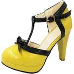 Escarpins talon aiguille jaunes à talons aiguilles Pointure 42 look fashion pour femme 