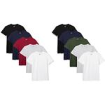 Lower East T-shirt avec col rond, Hommes, Noir/Blanc/Marine/Gris/Rouge/Vert (lot de 10), S
