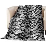 Plaids polaires noirs en velours à motif tigres 240x220 cm 