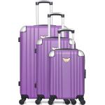 Valises violettes à motif papillons à 4 roues en lot de 3 look fashion pour femme 
