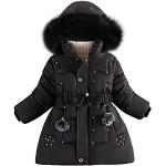 Doudounes à capuche noires en fourrure respirantes look fashion pour fille de la boutique en ligne Amazon.fr 
