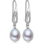 Boucles d'oreilles en perles blanches en métal à perles style bohème pour femme 