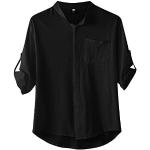Chemises noires à fleurs sans repassage à manches courtes Taille L plus size look casual pour homme 
