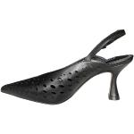 Luciano Barachini Chaussures femme RL122A. Chaussures ouvertes au talon en cuir noir de qualité supérieure et avec un talon de 8 cm. Détail Chic: la fermeture avec sangle réglable., Noir , 37 EU