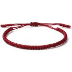 Bracelets porte-bonheurs rouge foncé fait main look fashion pour femme 