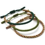 Bracelets porte-bonheurs vert foncé fait main look asiatique pour femme 