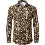 Chemises à effet léopard à manches longues lavable en machine à manches longues Taille XXL look Rock pour homme 