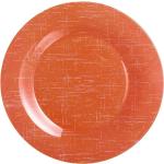 Assiettes plates Luminarc orange en verre made in France diamètre 25 cm 