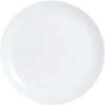 Assiettes plates Luminarc blanches à rayures en verre made in France diamètre 25 cm 