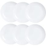 Assiettes plates Luminarc blanches en verre made in France en lot de 6 diamètre 19 cm 