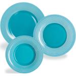 Assiettes plates bleues made in France diamètre 25 cm 