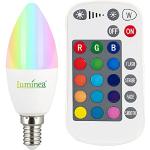 Luminea Ampoule bougie LED E14 RVB et blanc 470 lm à intensité variable avec télécommande