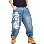 Jeans baggy bleus en denim Taille XS look Hip Hop pour homme 