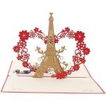 Cartes d'anniversaire blanches Tour Eiffel 