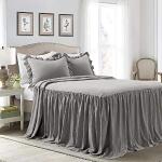 Couvre-lits gris foncé en polyester style campagne 