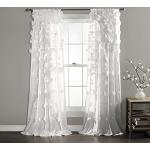Rideaux blancs en polyester shabby chic 