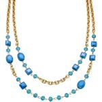 Colliers en or Luxenter bleues foncé en cristal 18 carats look fashion pour femme 