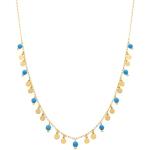 LUXENTER Collier turquoise finition or jaune 18 carats - Fawya, Ajustable, Métal, Turquoise