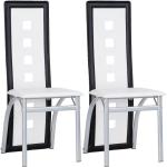 Chaises de salle à manger blanches laquées en métal en lot de 2 contemporaines 
