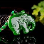 Pendentifs de mariage vert jade à motif éléphants en jade look asiatique pour femme 