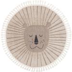 Tapis ronds beiges en polyester à motif animaux diamètre 120 cm pour enfant 