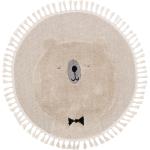 Tapis ronds blanc crème en polyester à motif animaux diamètre 120 cm pour enfant en promo 