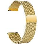 Bracelets de montre dorés en acier imperméables look fashion en métal pour femme 