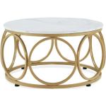 Tables basses rondes dorées en bois diamètre 80 cm contemporaines 
