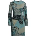 Robes évasées M Missoni turquoise patchwork en viscose courtes à manches longues à col rond Taille XS pour femme 