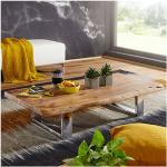 Tables basses rectangulaires argentées en acacia contemporaines 