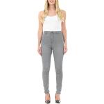 Pantalons taille haute gris en coton lavable en machine Taille L look fashion pour femme 