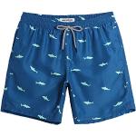 Shorts de sport bleus en polyester à motif requins Taille S look fashion pour homme 