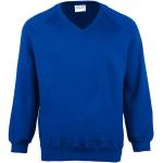 Maddins - Sweatshirt à col en V - Enfant Unisexe (Tour de Poitrine 71cm) (Bleu Roi)