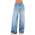 Jeans larges bleus Taille XS look urbain pour femme 