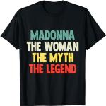 T-shirts fashion noirs en coton Madonna à manches courtes Taille L look casual pour femme 