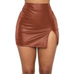 Jupes courtes marron en cuir minis Taille XL look fashion pour femme 