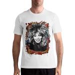 maichengxuan Tina Turner T-shirt à manches courtes en coton pour homme Imprimé graphique - Blanc - XX-Large