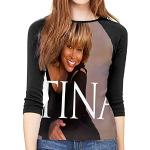 maichengxuan Tina Turner T-shirt fin à manches 3/4 pour femme Col rond, comme sur l'image, M