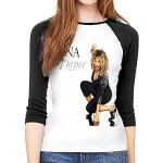 maichengxuan Tina Turner T-shirt fin à manches 3/4 pour femme Col rond - - XX-Large