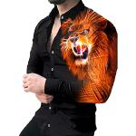 Vêtements de randonnée de mariage à motif tigres à manches longues Taille L look casual pour homme 