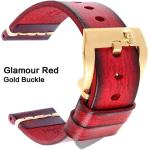 Bracelets de montre rouges à motif vaches look fashion en cuir 