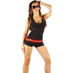 Maillot de bain pour femme avec jambes mini sK0021 maillot de bain à dos nageur - Noir/Rouge - 36