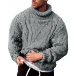 Ponchos tricot pour fêtes de Noël bleu marine à manches longues à col rond Taille L plus size look fashion pour homme 