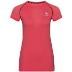 T-shirts Odlo Ceramicool rouges en jersey à manches courtes à manches courtes à col rond Taille XS pour femme en promo 
