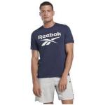 T-shirts col rond Reebok Workout bleus en fil filet à manches courtes à col rond Taille S pour homme en promo 