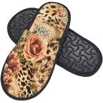 Chaussons peluche à effet léopard pour pieds larges Pointure 40 look fashion pour homme 