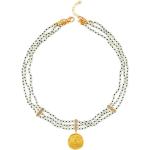 Pendentifs en or multicolores en or à perles 24 carats look fashion pour femme 
