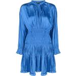 Robes Maje bleues à volants à manches longues à manches longues Taille XS pour femme en promo 