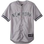 Maillots de baseball Majestic gris en polyester à motif New York NY Yankees Taille XL pour homme 