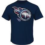 Majestic Tennessee Titans Line to gain Football NFL T-shirt bleu marine, bleu marine